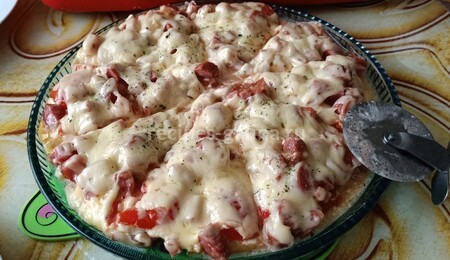 Фото рецепта: Пицца из кабачков на сковороде